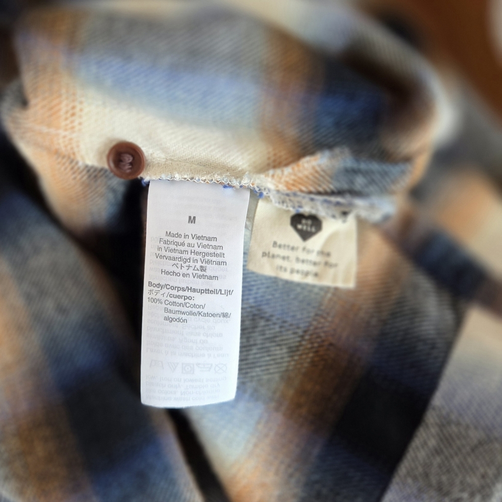 Madewell Plaid Button Down Shirt Soft Cotton Flannel Size M - Picture 5 of 5
